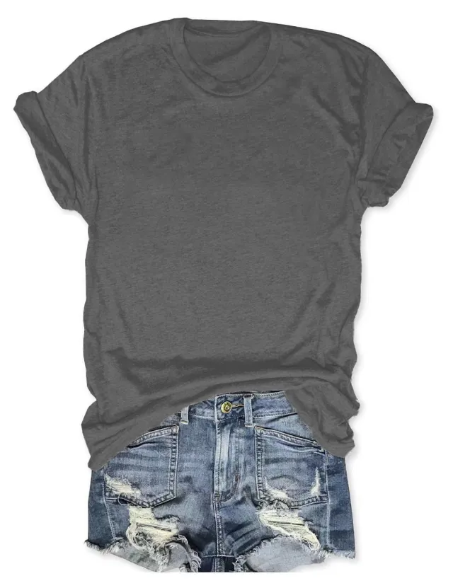Solid Blank T Shirt Pattern Grey - Shop at LoveMi