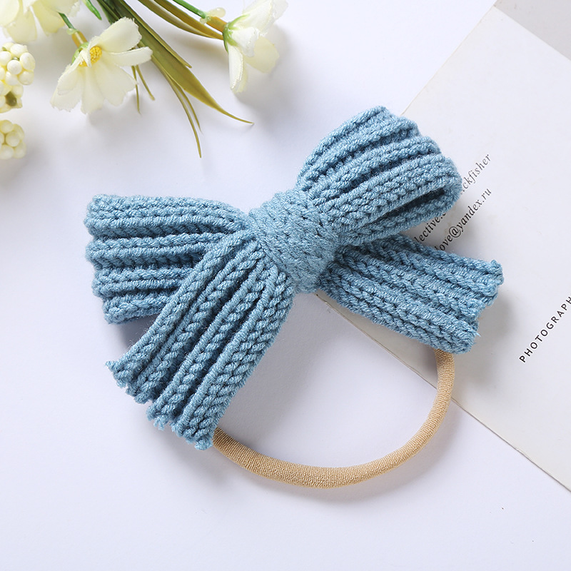 European And American Wool Bow Baby Nylon Hair Band