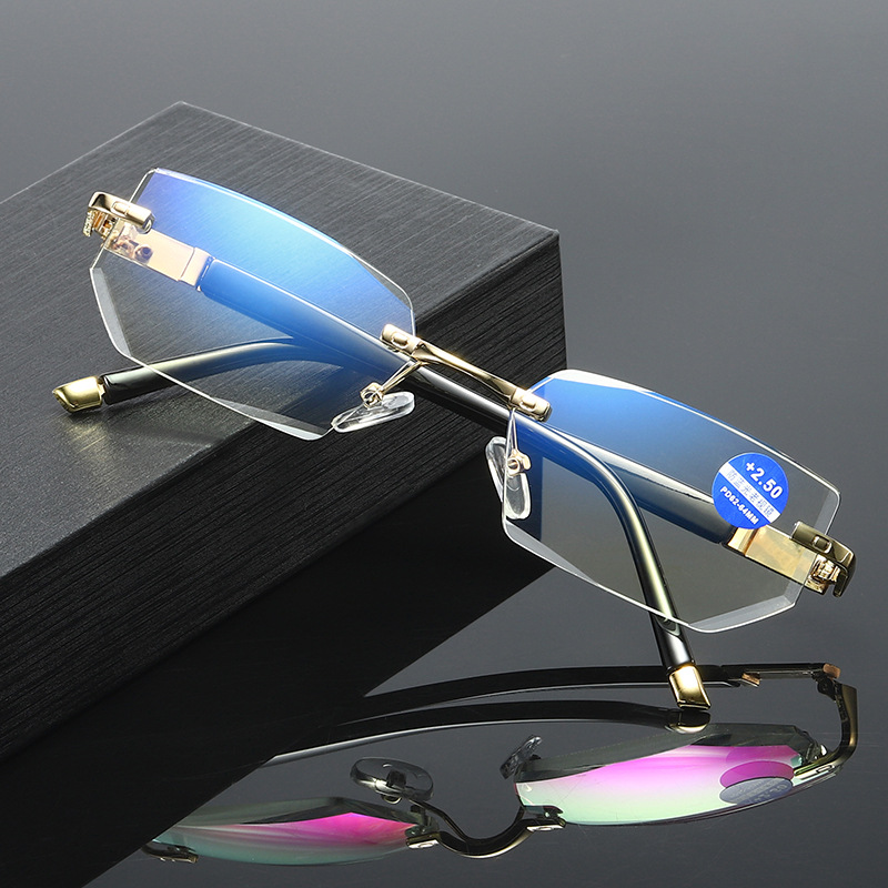 Title 6, Blue Light Blocking Reading Glasses Rimless Dia...