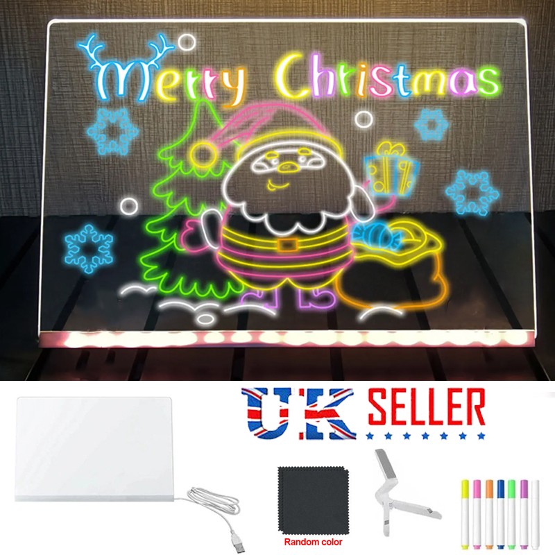 Doodle Glow Drawing Board, Homeandoak Acrylic Led Message