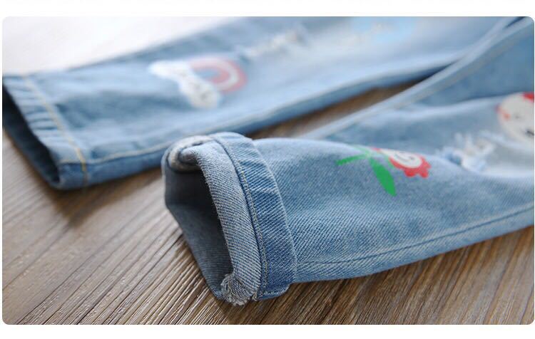 Men's And Women's Printed Ripped Trousers Casual Loose - Image 3