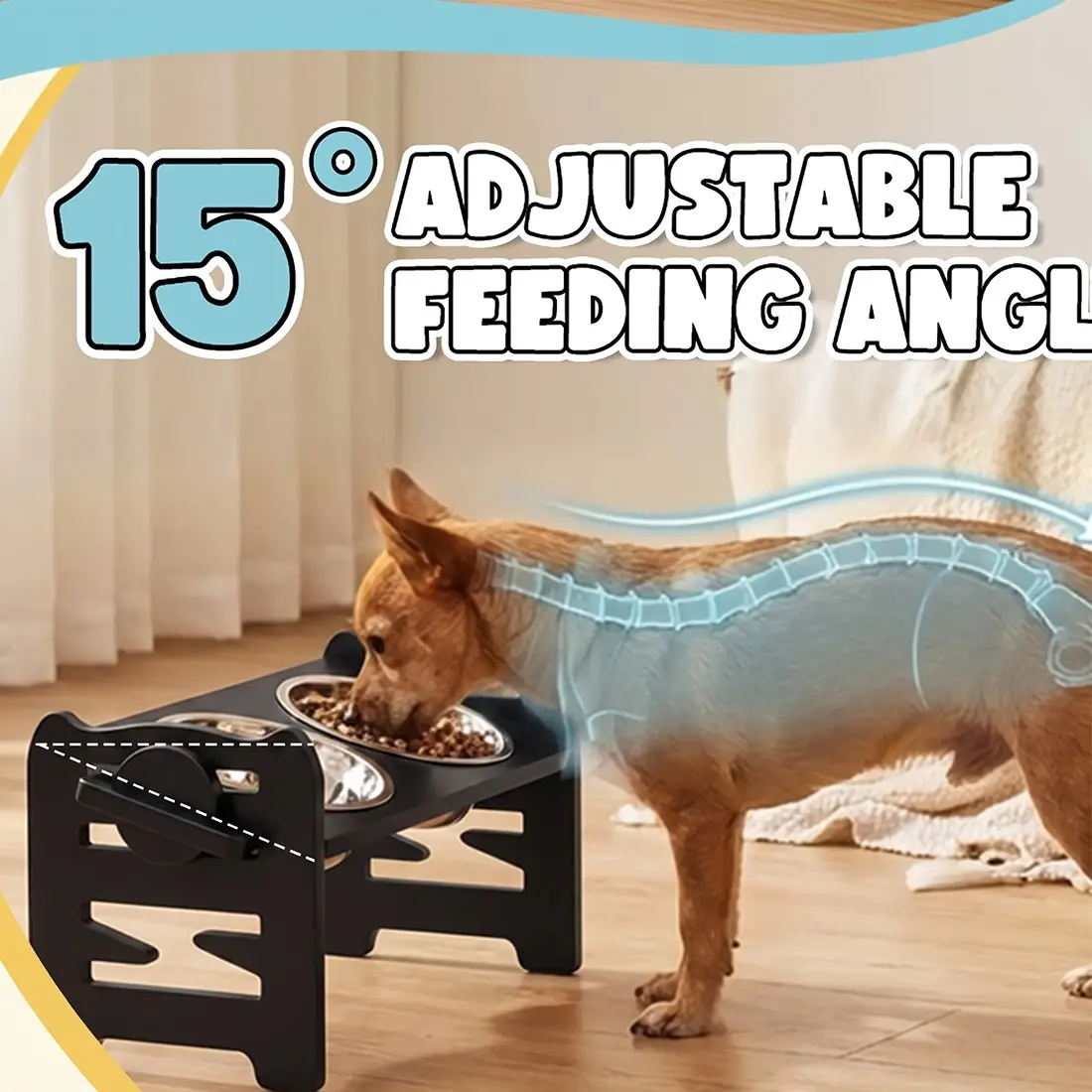 Large Dog Food Feeding Stand Station Stainless