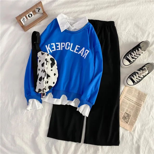 New Korean Junior High School Girls" Autumn Clothes Blue - Shop at LoveMi