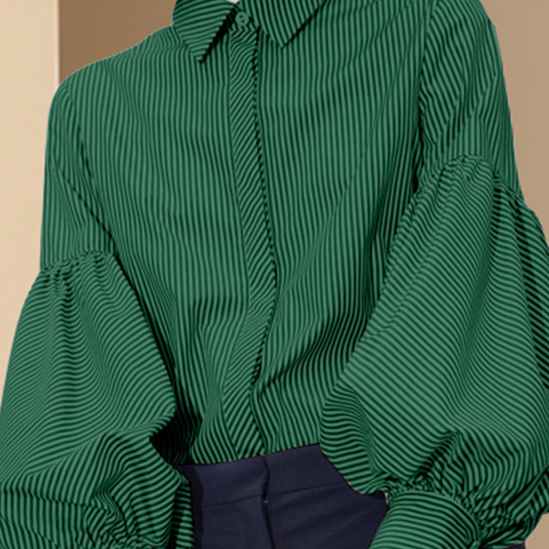 Design Sense Of Small Outer Wear Top Lantern Sleeve Shirt