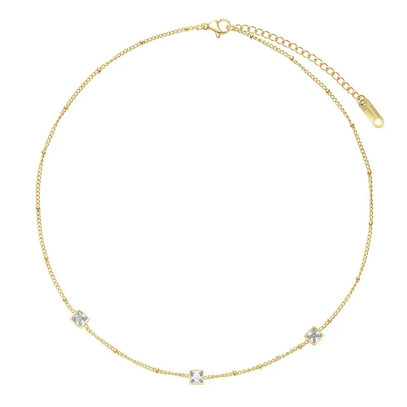 Square Combination Titanium Steel Necklace