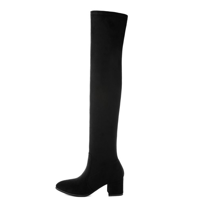 Title 3, Ladies mid-heel pointed thick heel long boots ...