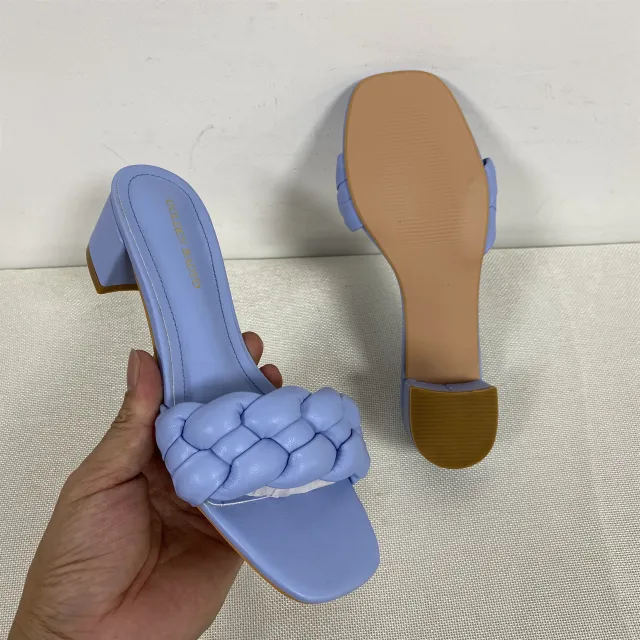 Braided Twist Style Versatile Slip On Slippers Blue - Shop at LoveMi