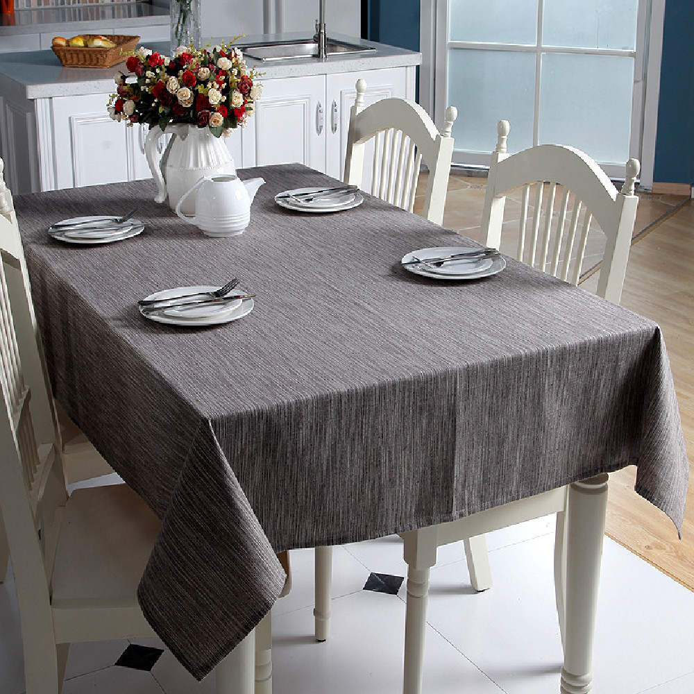 Simple Yarn-dyed Cotton Linen Tablecloth - Image 3