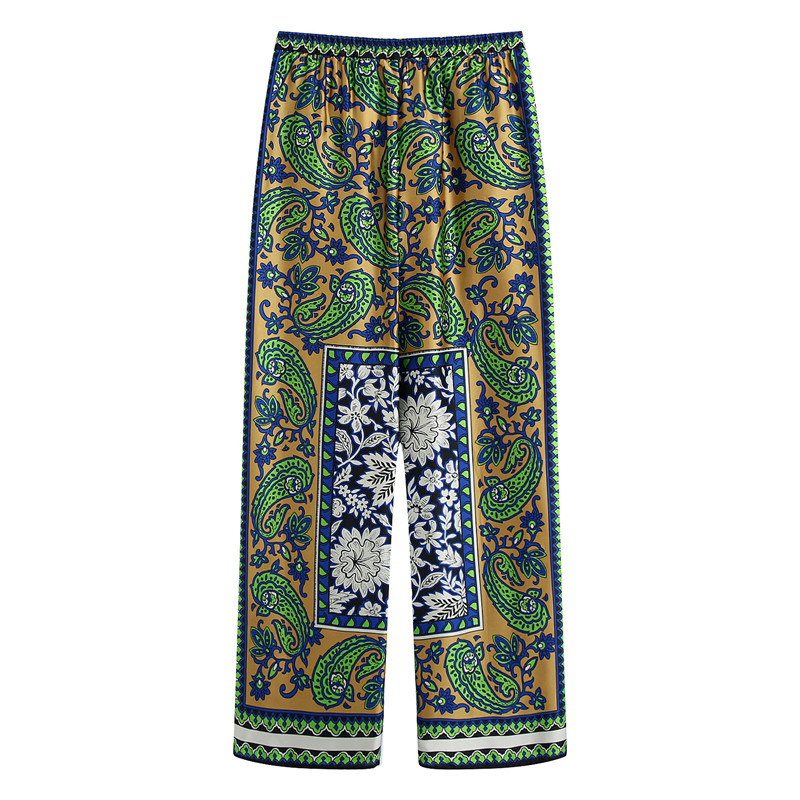 Title 3, European And American Print Drape Trousers