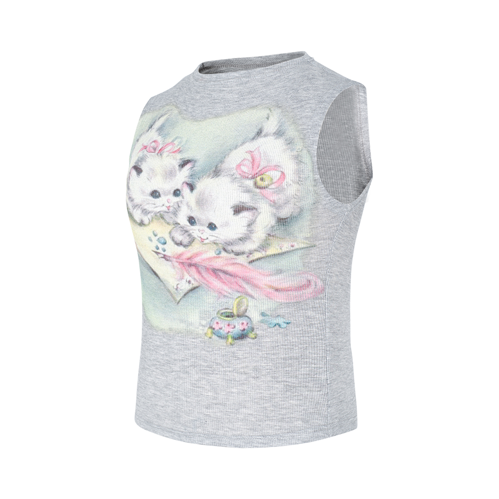 Title 5, T-shirt gatto con stampa a inchiostro bianco a ...