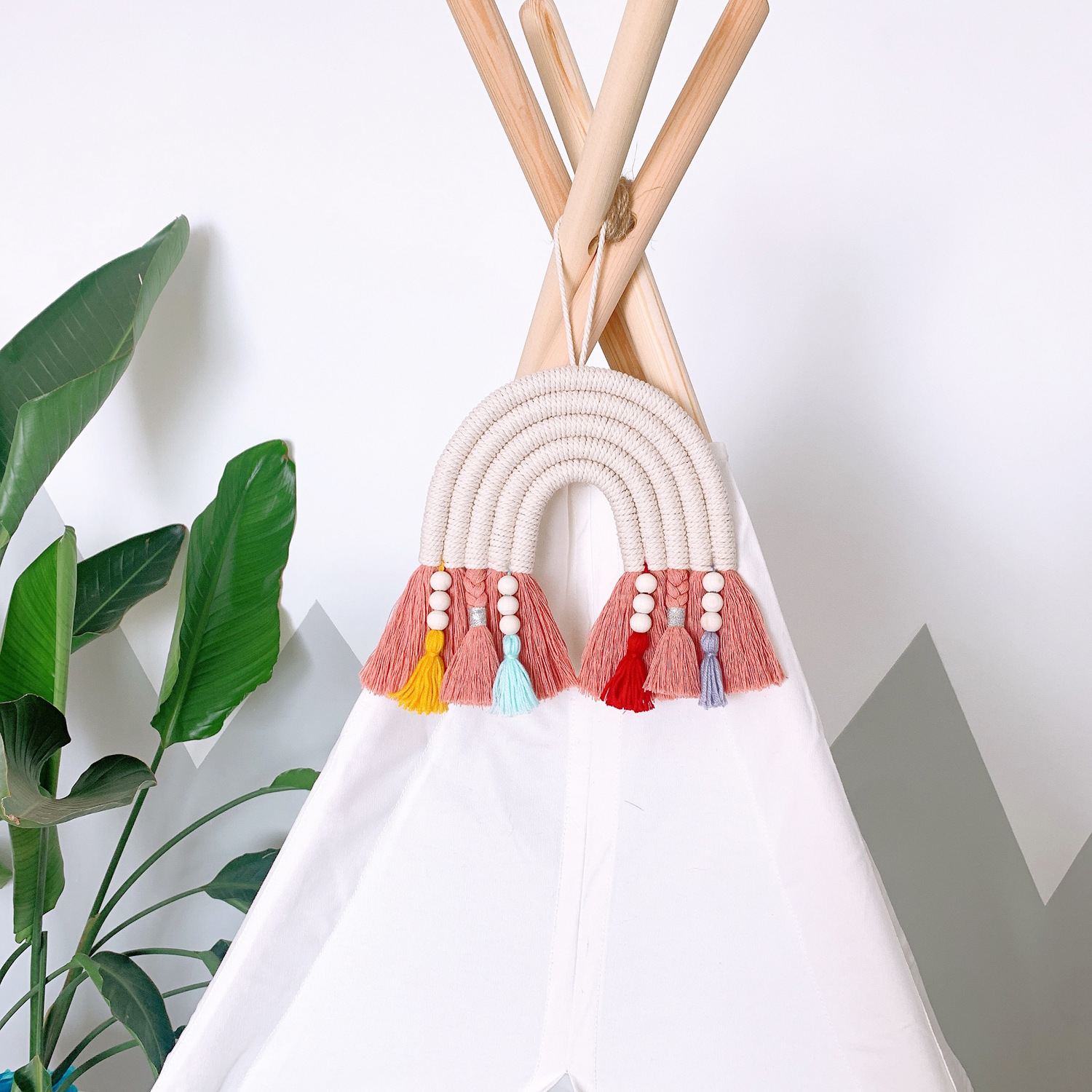 f1b7f1c5 d57b 4142 8b39 826cf8534d9b - Children's Room Decoration Pendant Woven Rainbow