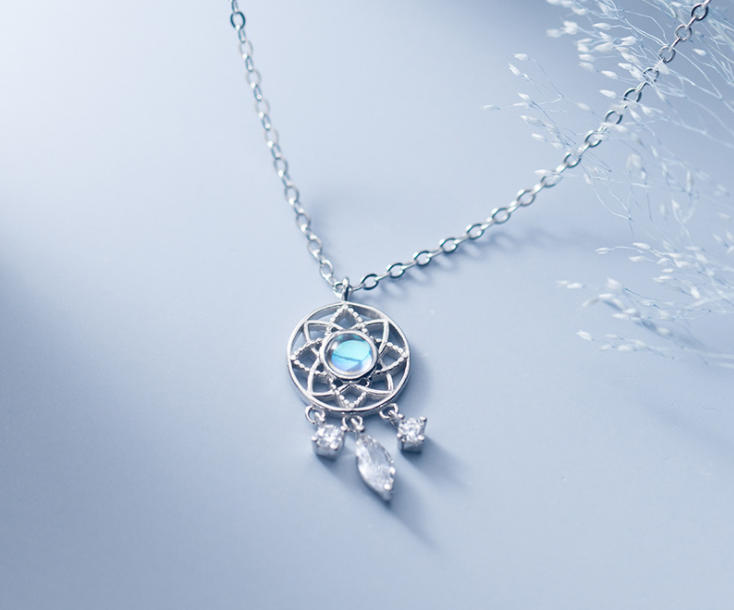 Celestial Dream Catcher Drop Pendant Necklace - Image 1 of 8