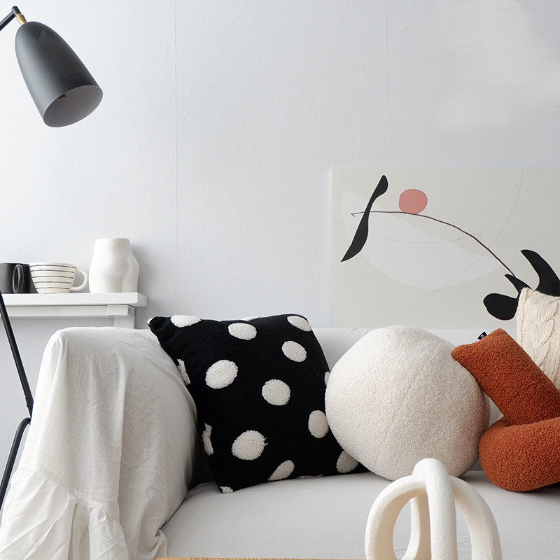 Nordic Black And White Polka Dot Ball Dot Pillow Cushion