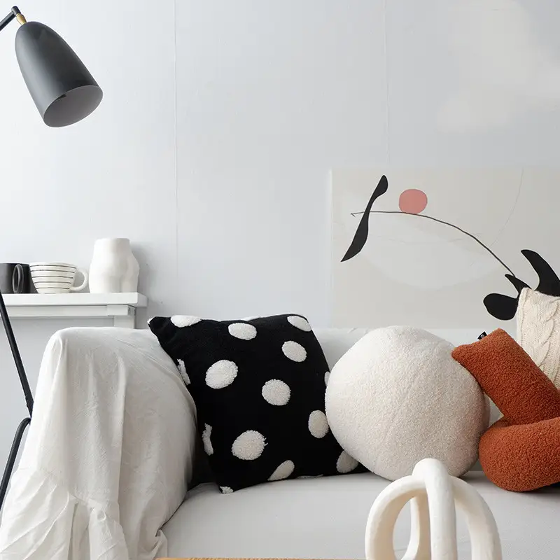 Nordic Black And White Polka Dot Ball Dot Pillow Cushion
