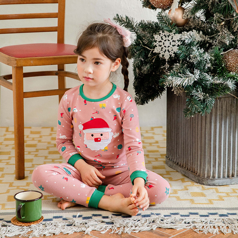 Spring Autumn And Winter Boys Long Trousers Cotton Sweater Pajamas
