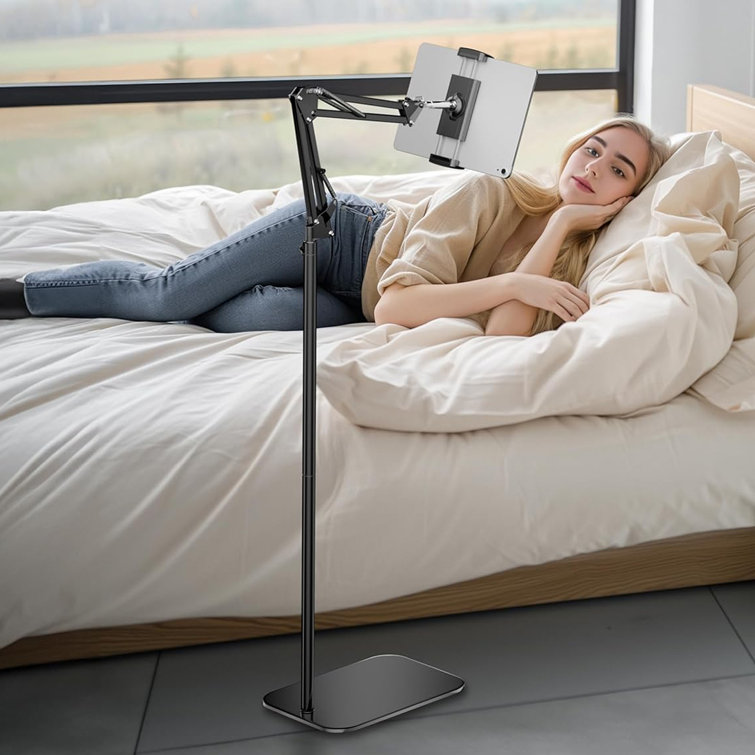 360&degree Universal Adjustable Floor Stand Holder For IPad-Tablet-Phone — image 12