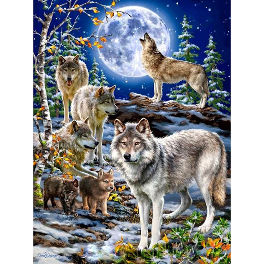 Wolf embroidery