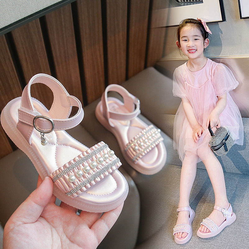 Fashion Personality Girl Rhinestone Pearl Sandals