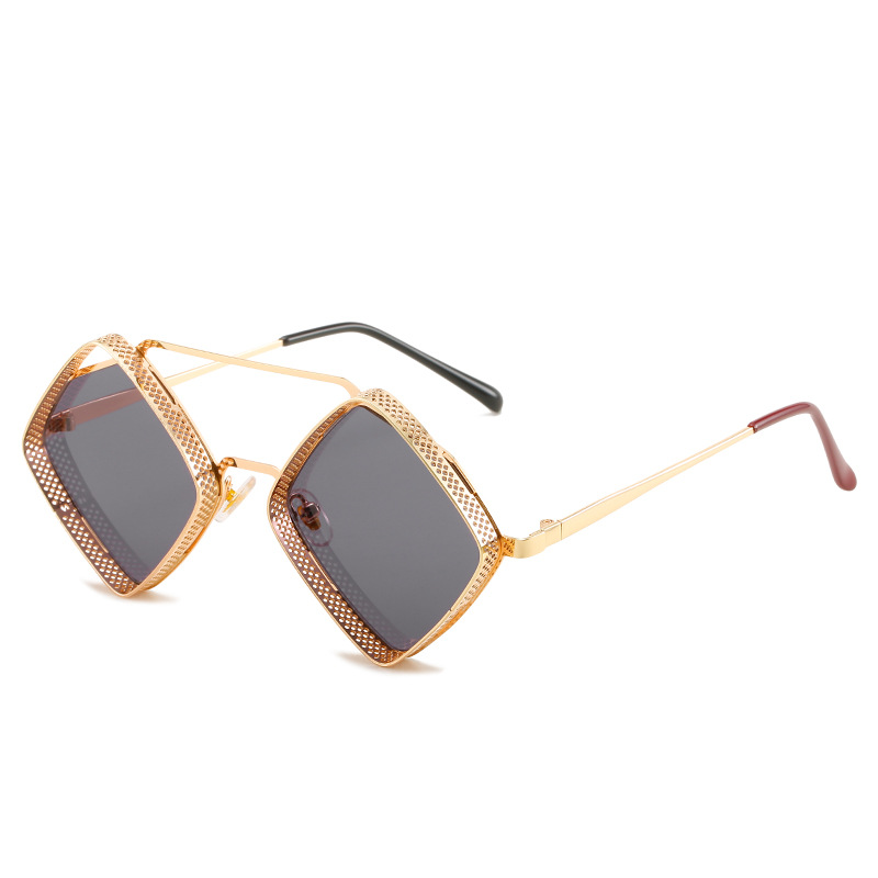 Title 11, Fashion Metal Rhombus Double Beam Sunglasses