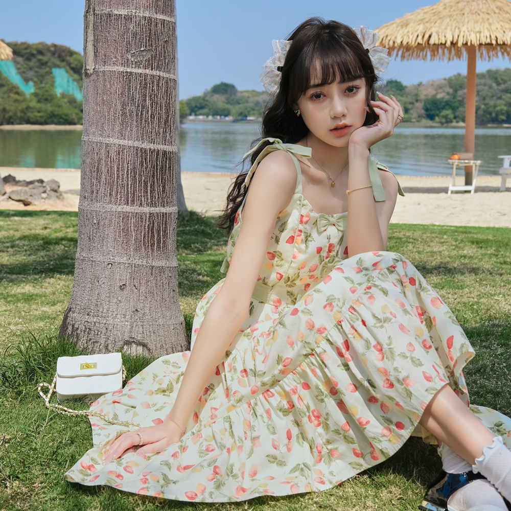 Beautiful Girl's Long Dress Japanese High Waist