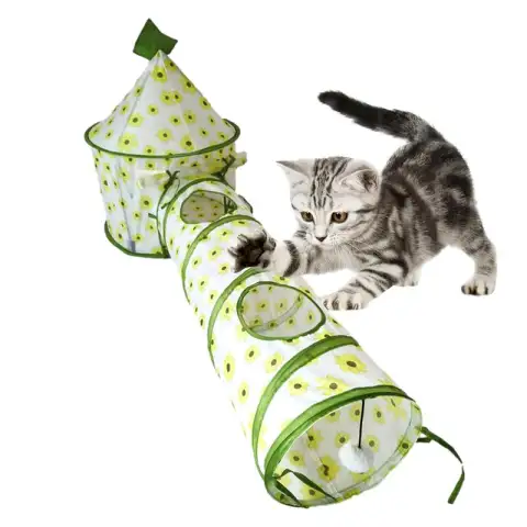 Cat Play Tunnel Folding Interactive Bunny Tent Foldable Cat