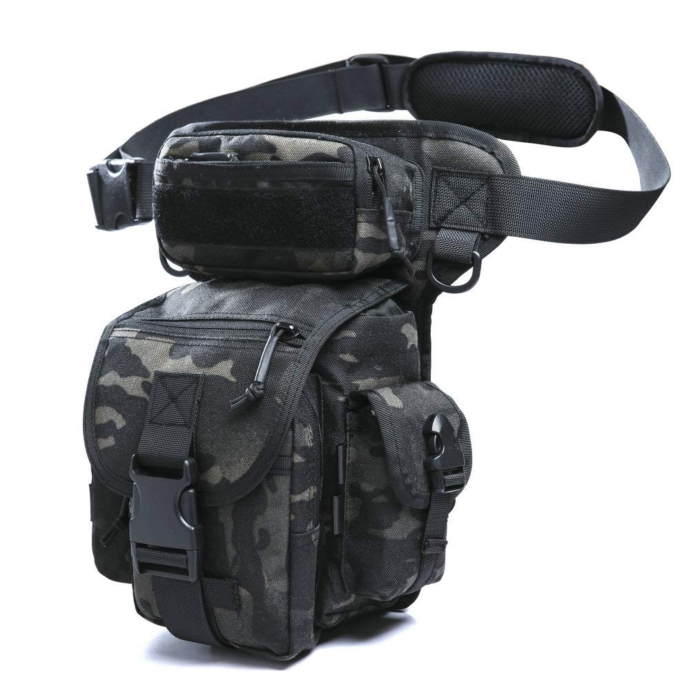 Waterproof Drop Leg Pouch Bag for Outdoor Activities. Nylon lining. ★★ PREMIUM QUALITY: Made of 1050D waterproof material, military-style specifications nylon, scratch-resistant, tear resistant, not easy to fade. ★★ BIG CAPACITY: 8.3