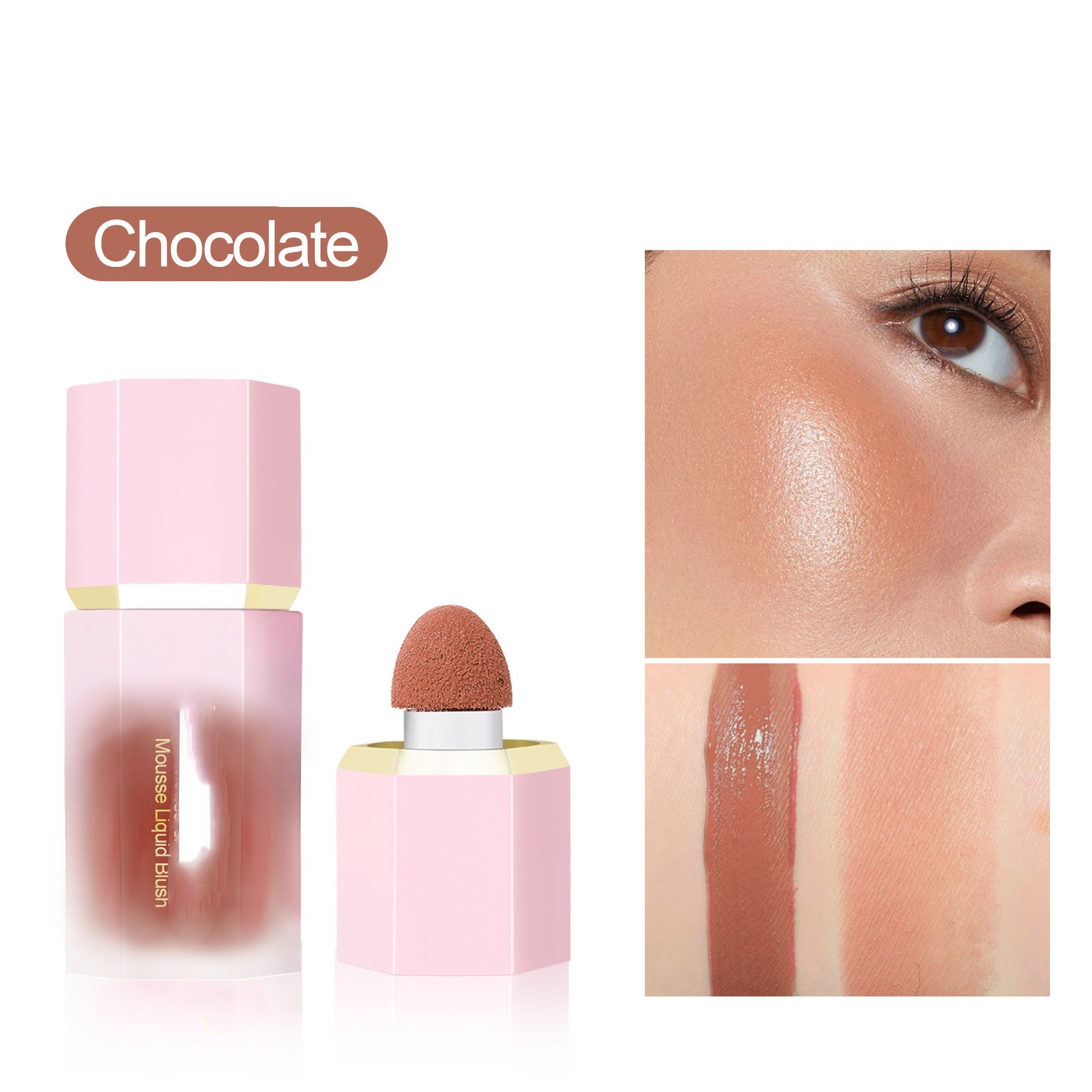 Liquid Powder Blusher Ruddy And Expansive Color Eye Shadow Cosmetic Makeup 6Chocolate - Shop at LoveMi