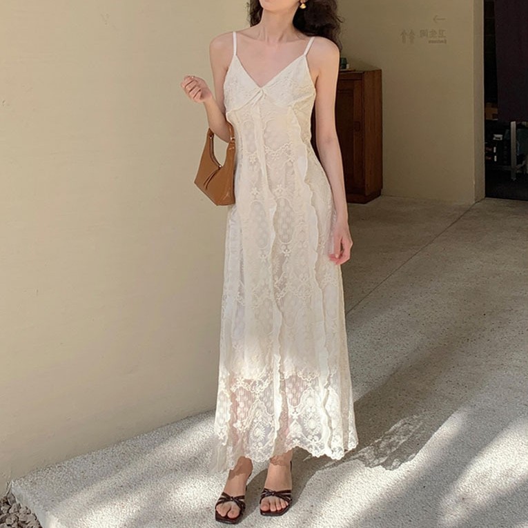 Lace Strap Ruffle Dress, picture 5 of 7