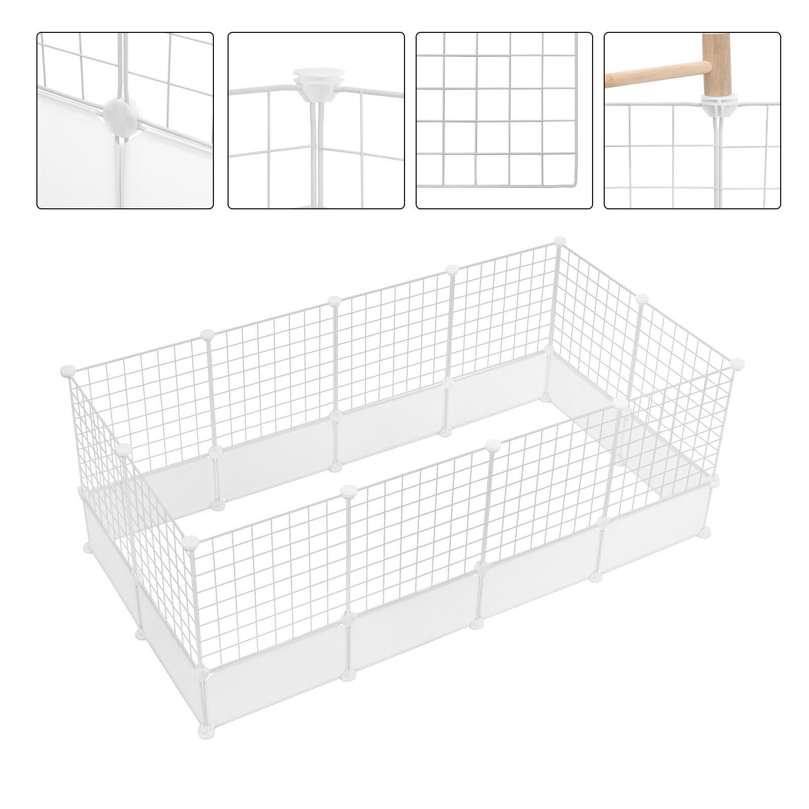 24 Panels Enclosure DIY Pet Fence Crate Cage Dog Pen Puppy Rabbit Playpen Indoor 7