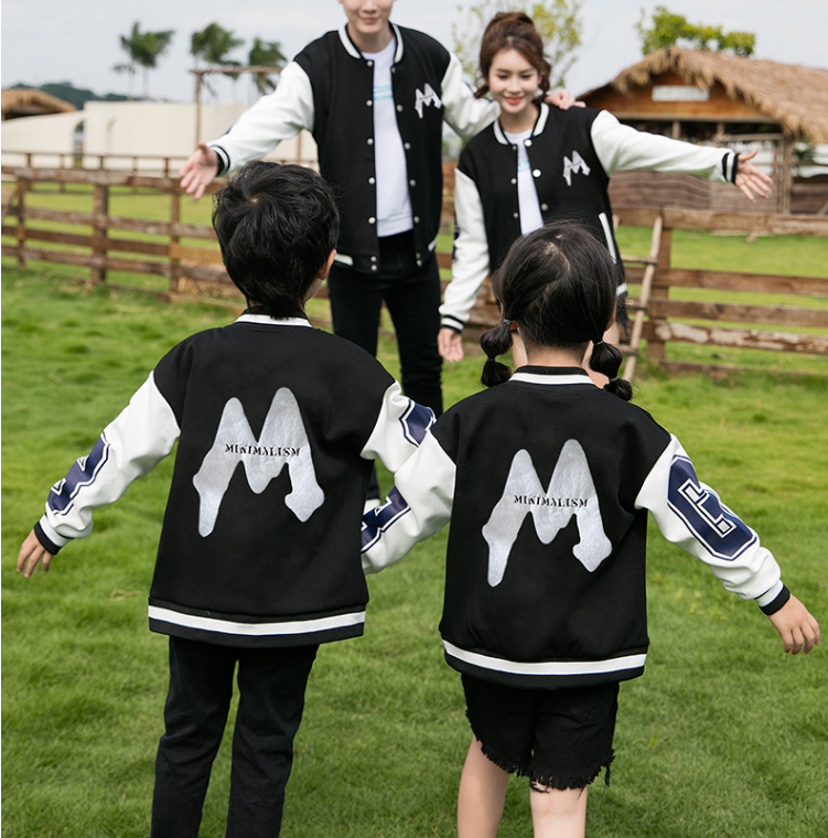 New Style Baseball Jacket For A Family Of Three Or Four