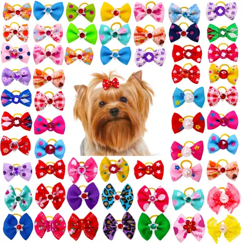 Pet Supplies Bow Rubber Band Scrunchie Head Flower Dog