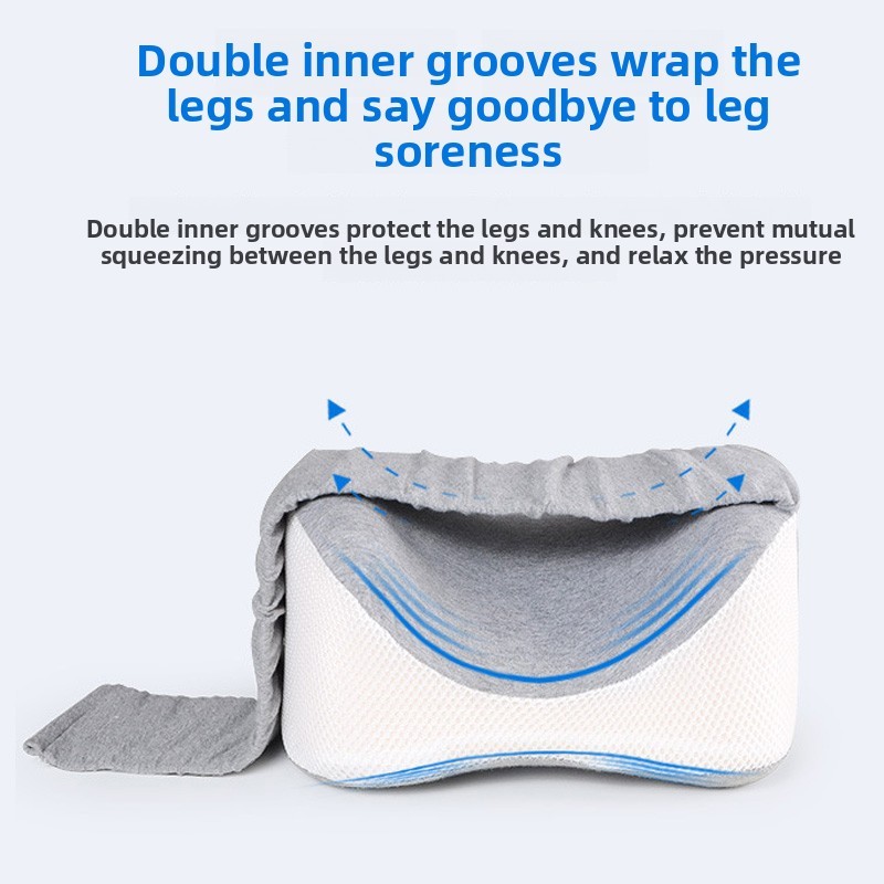Memory Foam Leg Knee-Support Pillow Blue Side Sleeping-Cushion With Strap Cover — image 7