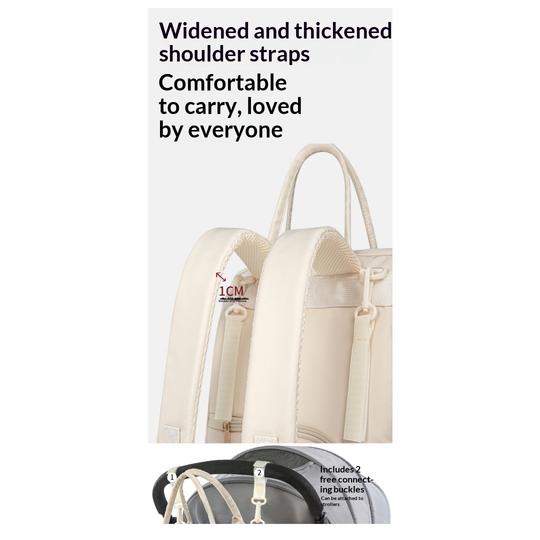 Multi Functional Handheld Backpack Mother And Baby Bag For Outdoor Use, Large Capacity Dry Wet Separation, Mommy Bag - Light Gray — view 4
