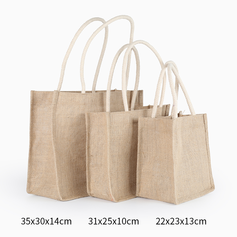 Title 4, Jute shopping bag with fine linen and cotton, p...