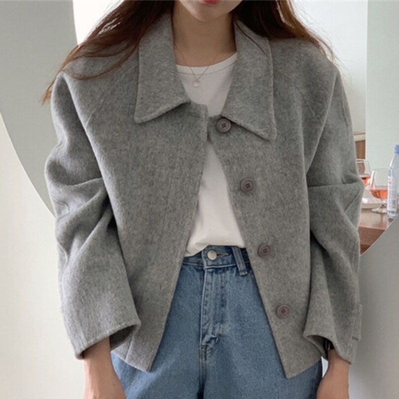 Temperament Retro Lapel Single Breasted Jacket