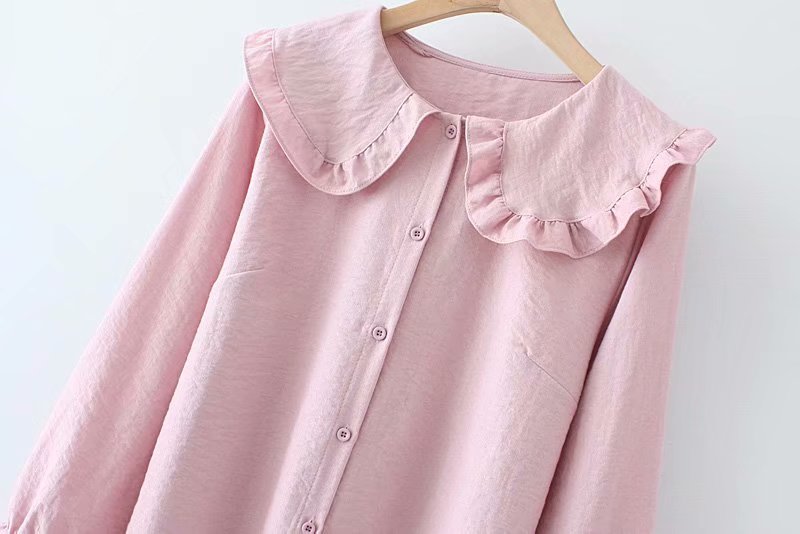 Title 16, Ruffle Collar Long-sleeved Bottoming Shirt