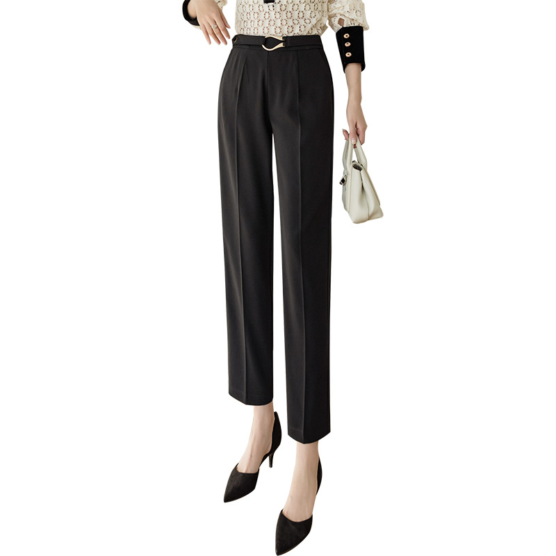 Women's High-waist Straight Loose Korean Style Nine-point Harem Pants