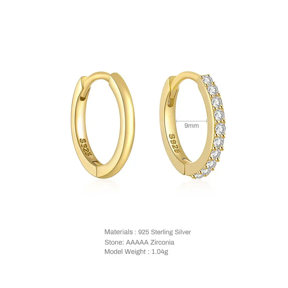S925 Sterling Silver Asymmetric Diamond-embedded Classic Earclip Earrings