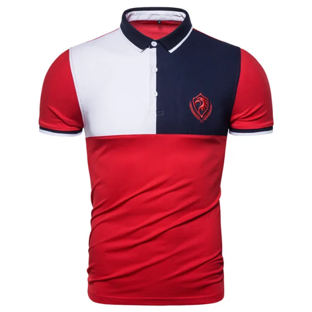 Men's Casual POLO Shirts Men's Slim Short sleeved T shirts Red - Shop at LoveMi