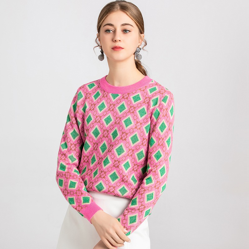 Loose Round Neck Wool Sweater Women's Bottoming Shirt Top