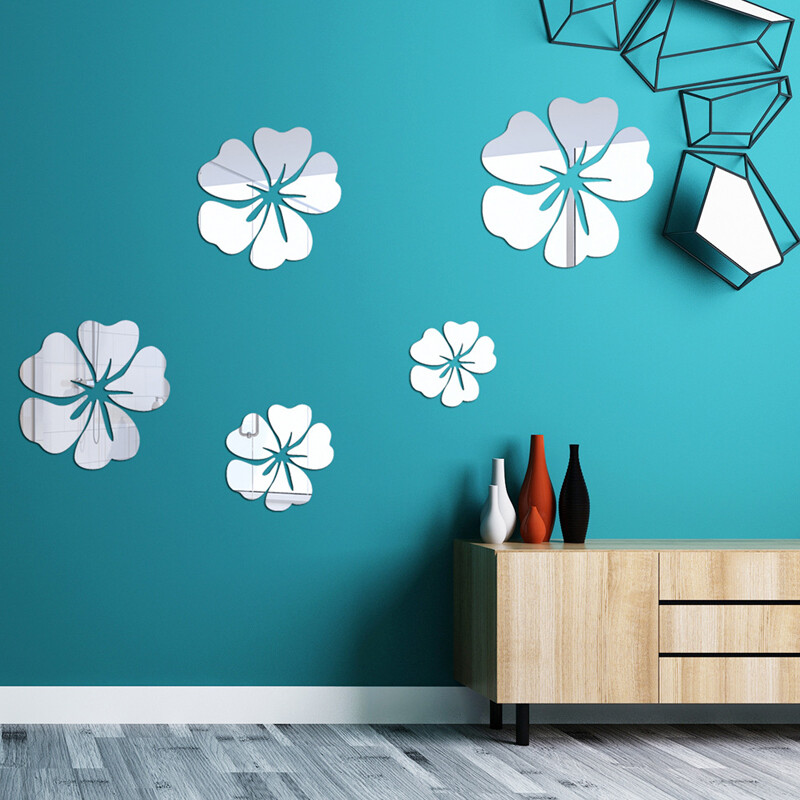 Flower Decal 3D Mirror Wall Sticker Removable Art Mural Home Room Decor — image 8