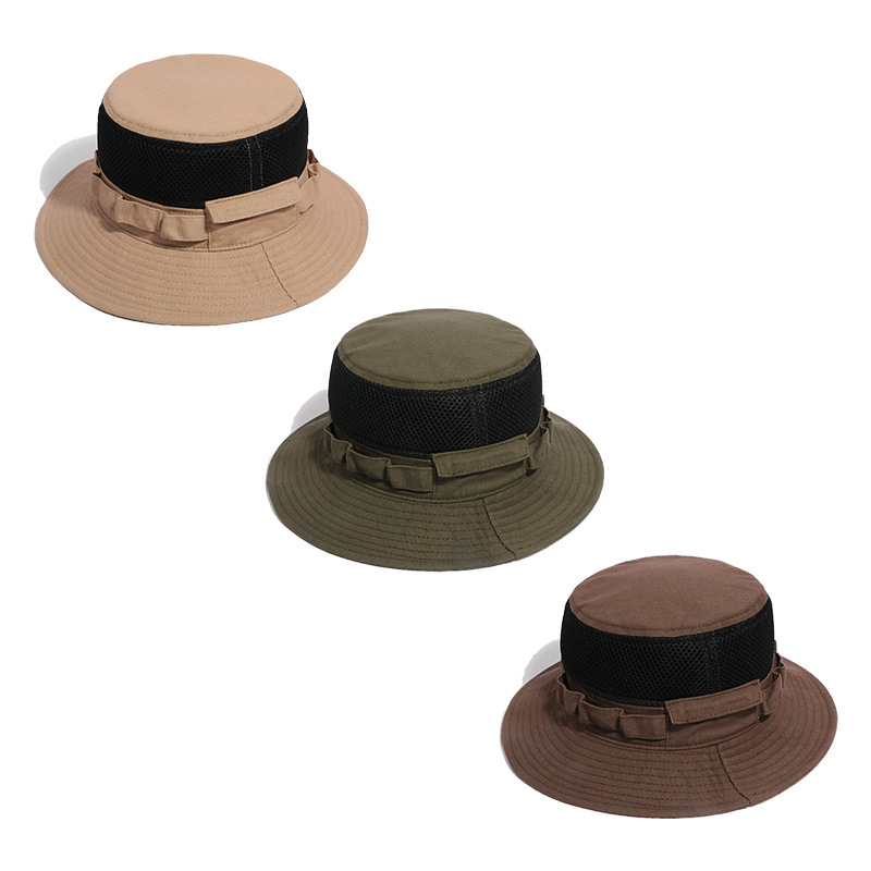 Men's Folding Travel Camping Sunscreen Drawstring Hat