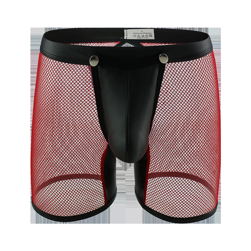 Fashionable Men's Mesh Underpants Boxer Sexy Hollow Low Waist