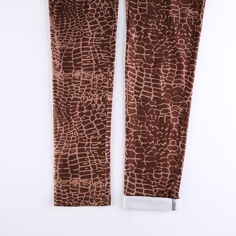 Title 4, Jumpsuit skinny con stampa serpente, effetto pu...