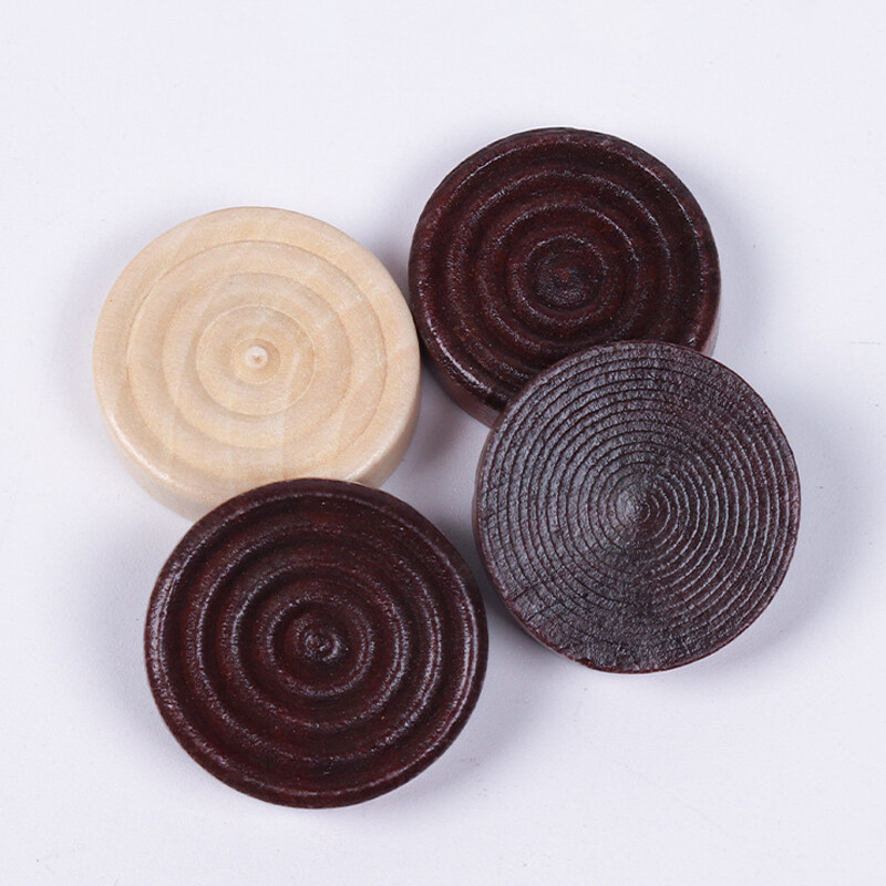 24Pcs Chess Game Accessories Backgammon  Wooden Draughts Checkers Pieces