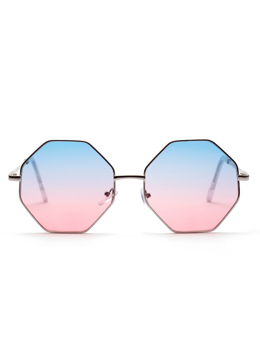 Diamond Polygon Color Clear Lens Sunglasses - Image 4