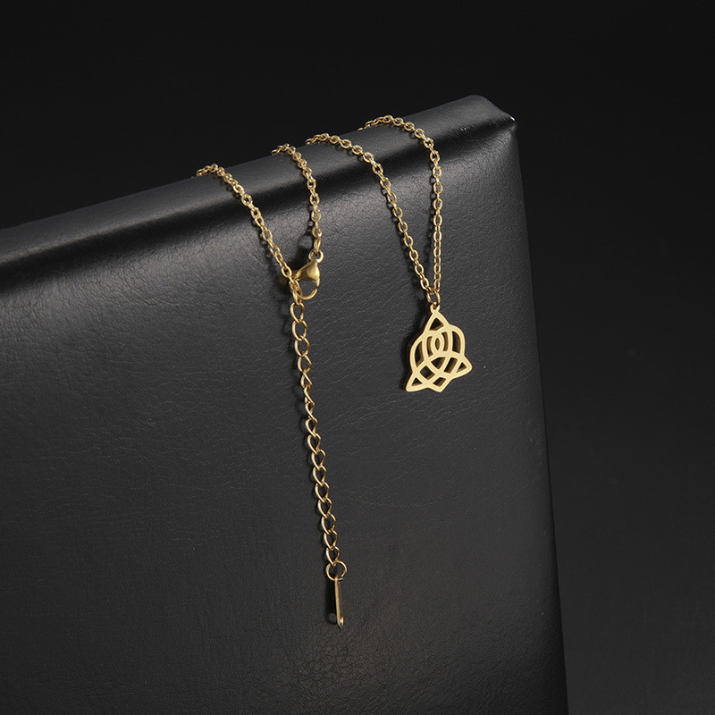 Hollow Three Ring Love Stainless Steel Necklace
