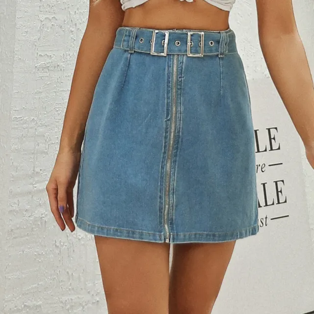 Short Denim Washed Skirt Blue - Shop at LoveMi