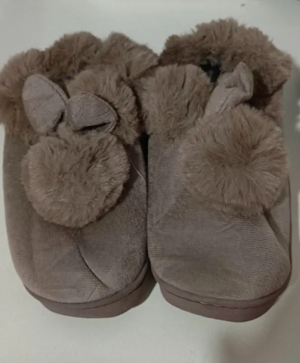 Autumn Winter Cotton Slippers Fur Rabbit Home Warm Thick Bottom Indoor Cotton Shoes Womens Slippers Cute Fluffy Cat Slippers Brown - Shop at LoveMi
