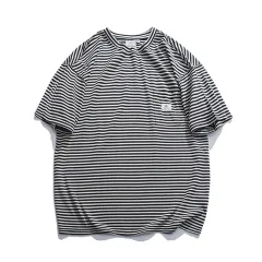 Men's Loose Patch Pockets Pure Cotton Short-sleeved Summer New Wild Sea Soul Shirt Tide Tee - Style B-Xl - View 1